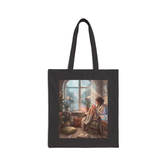 Cozy Rainy Day - Canvas Tote Bag