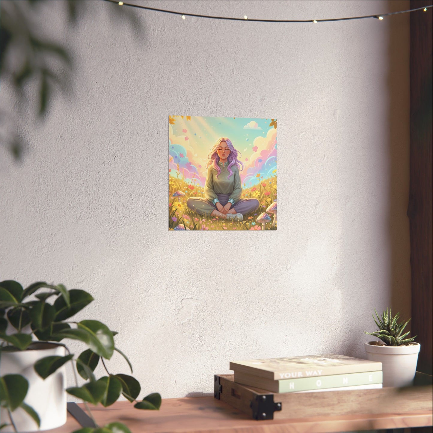 Tranquil Meadow Escape — Serene Mindfulness Matte Vertical Art Print