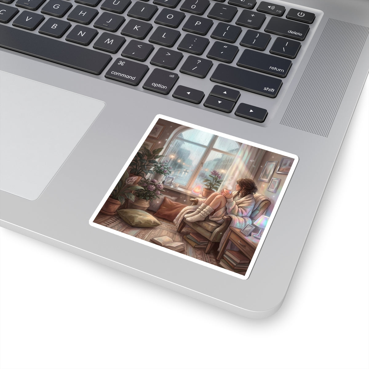 Cozy Rainy Day - Kiss-Cut Sticker Decal