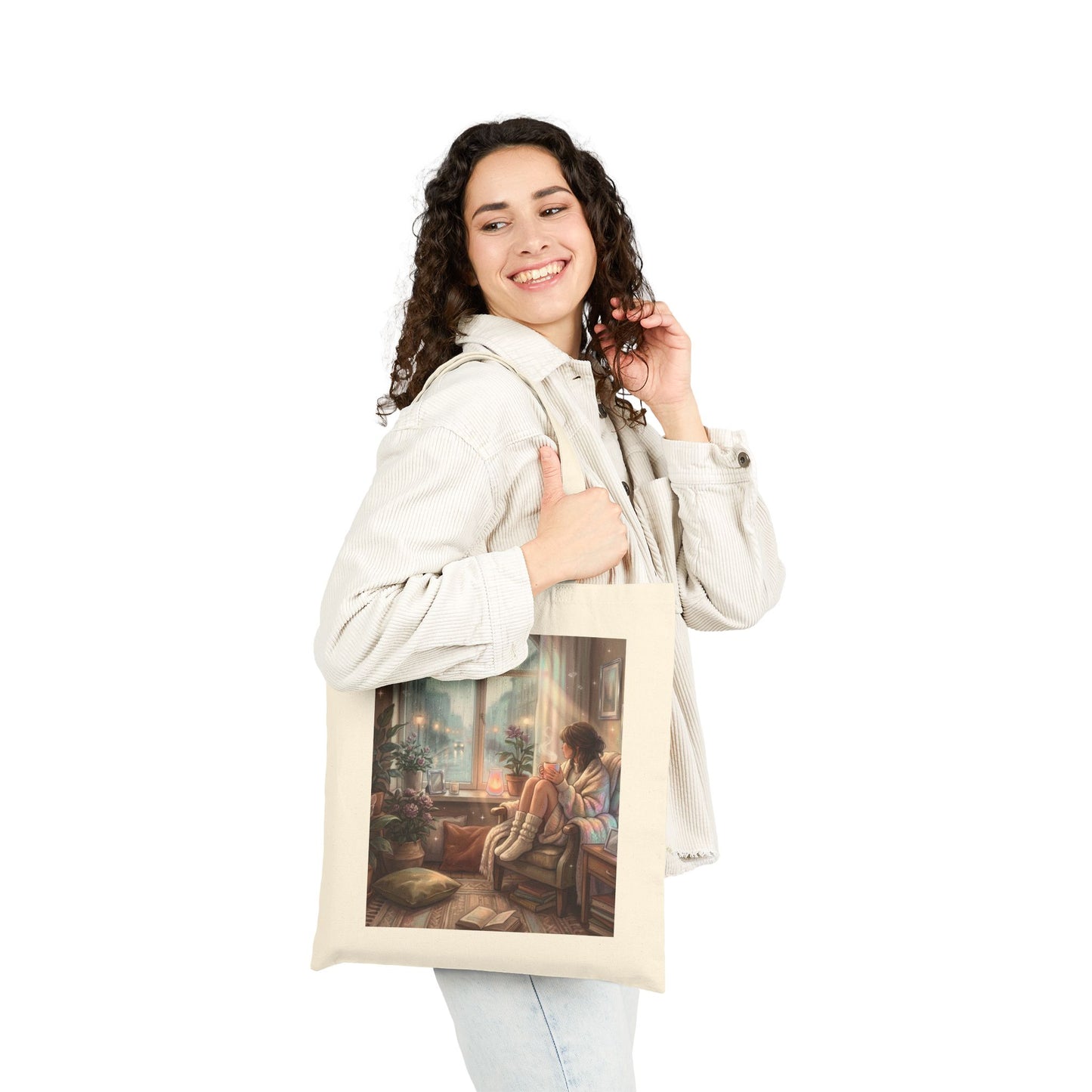 Cozy Rainy Day - Canvas Tote Bag