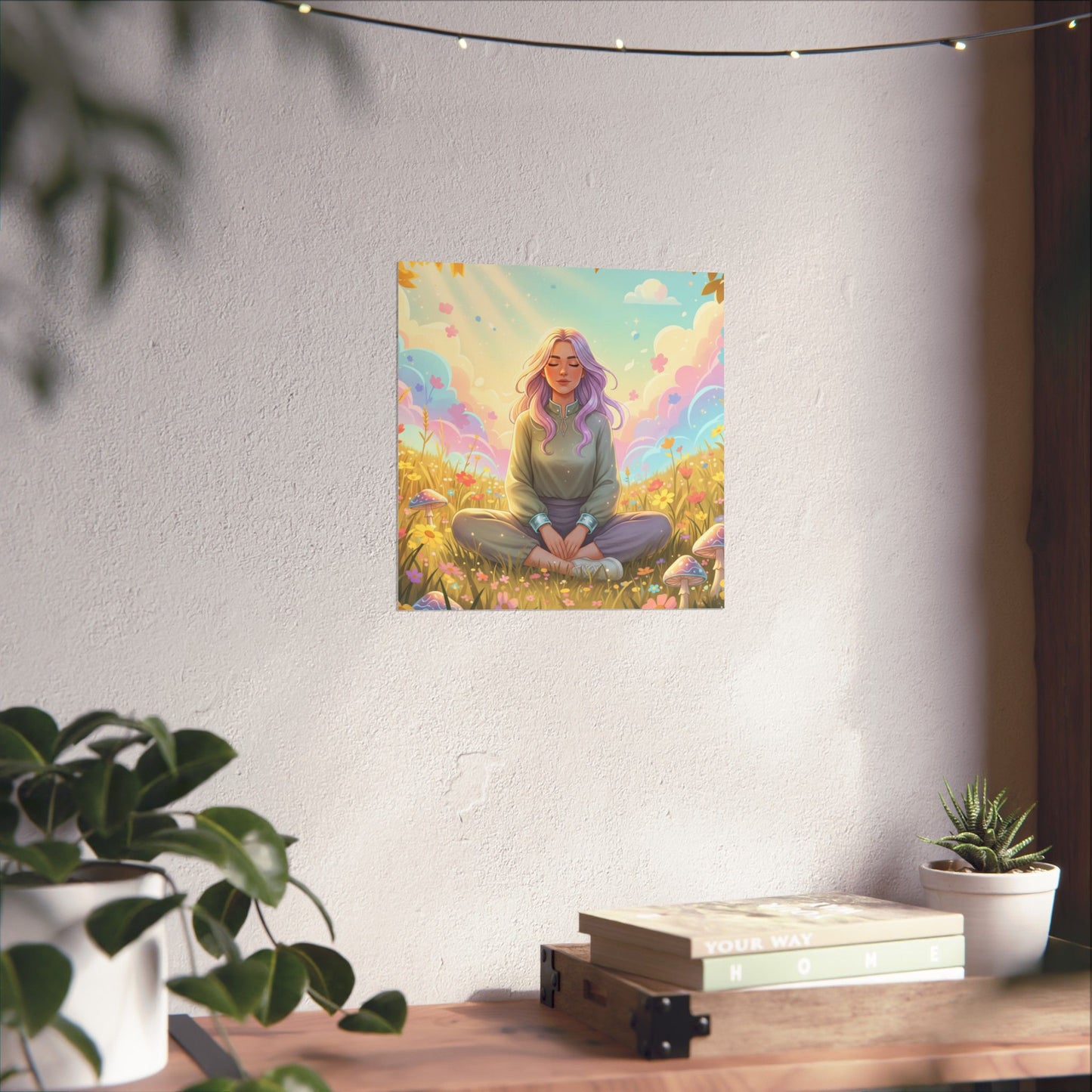 Tranquil Meadow Escape — Serene Mindfulness Matte Vertical Art Print