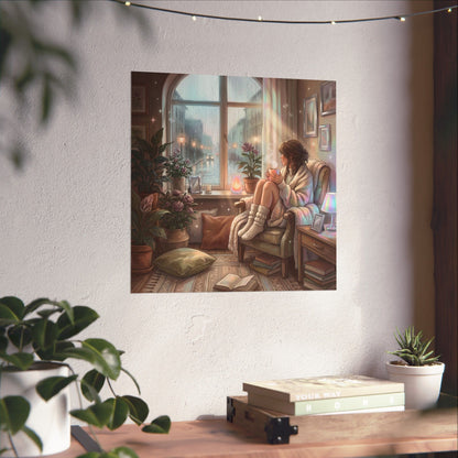 Cozy Rainy Day - Matte Vertical Art Print