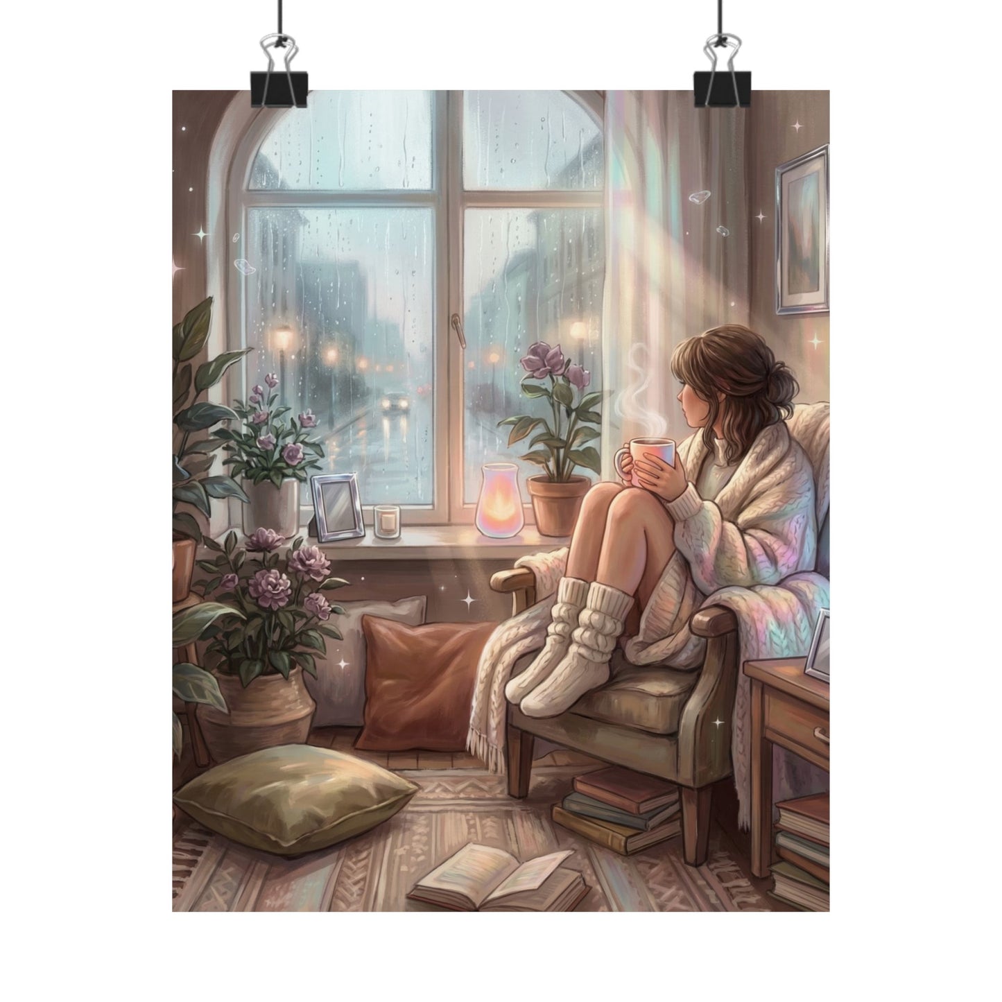 Cozy Rainy Day - Matte Vertical Art Print