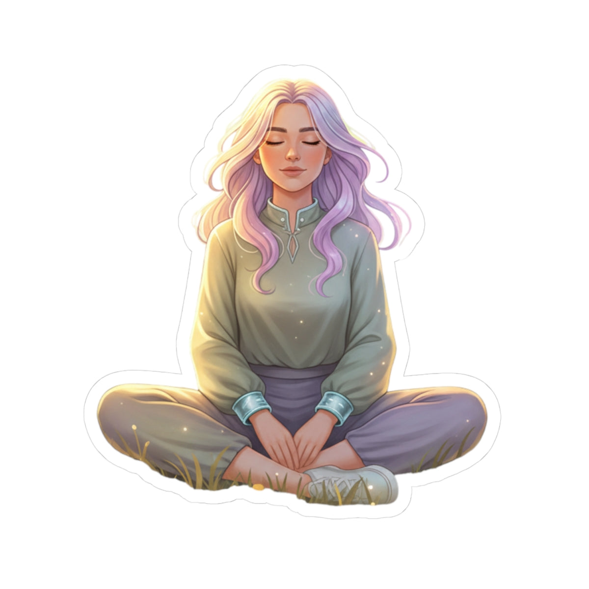 Tranquil Meadow Escape Kiss-Cut Sticker Decal