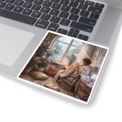 Cozy Rainy Day - Kiss-Cut Sticker Decal