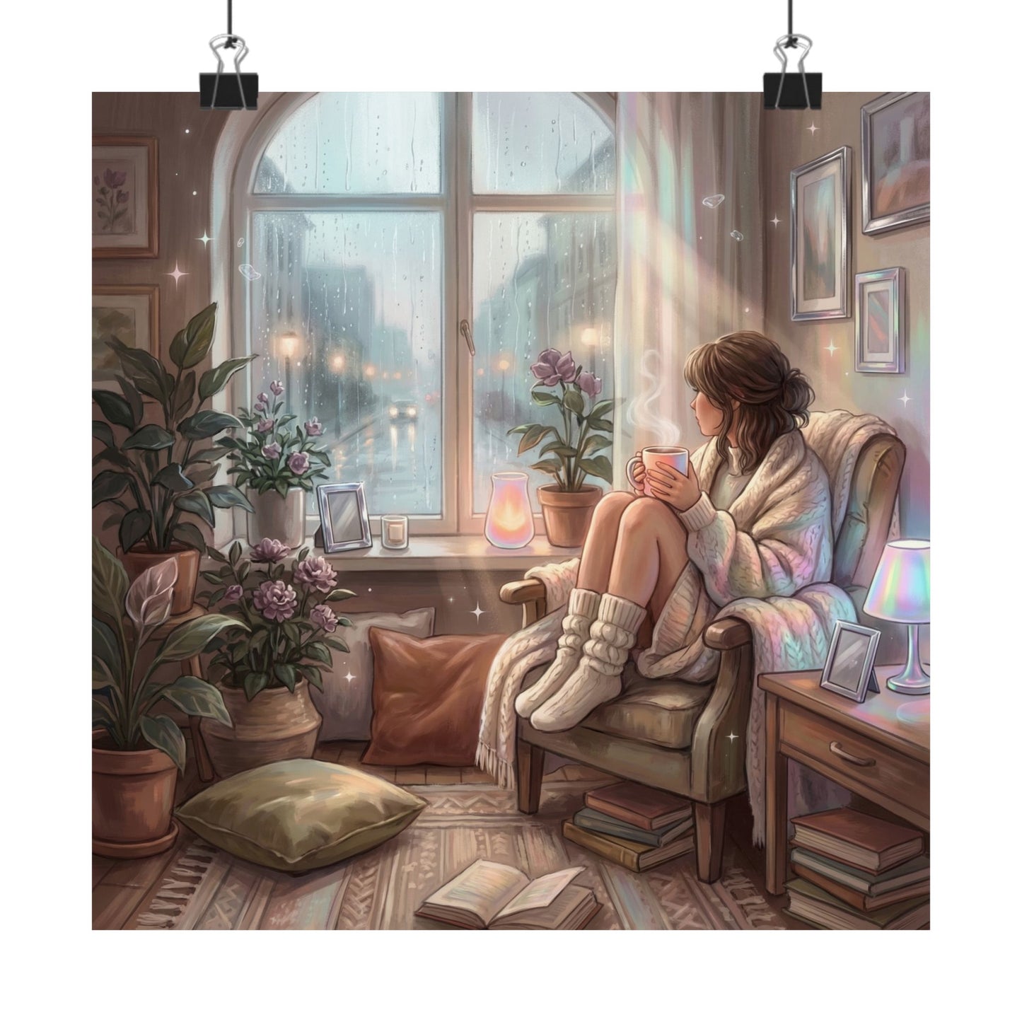 Cozy Rainy Day - Matte Vertical Art Print