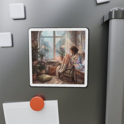 Cozy Rainy Day - Die-Cut Magnets