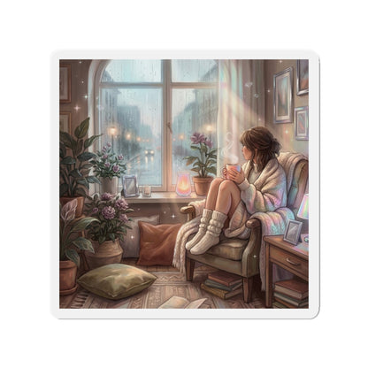 Cozy Rainy Day - Die-Cut Magnets