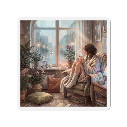 Cozy Rainy Day - Die-Cut Magnets