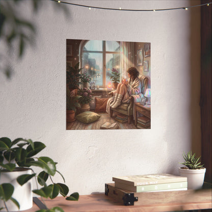 Cozy Rainy Day - Matte Vertical Art Print