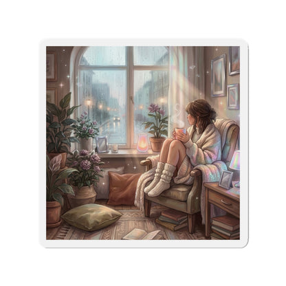 Cozy Rainy Day - Die-Cut Magnets