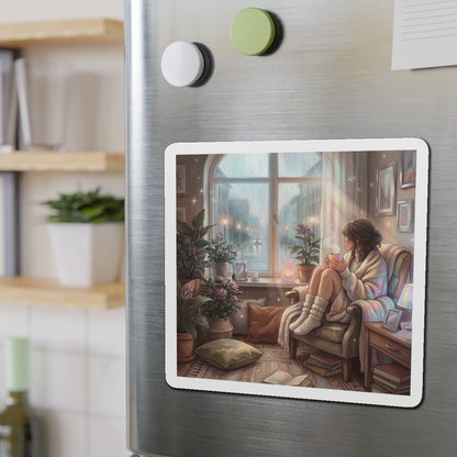 Cozy Rainy Day - Die-Cut Magnets