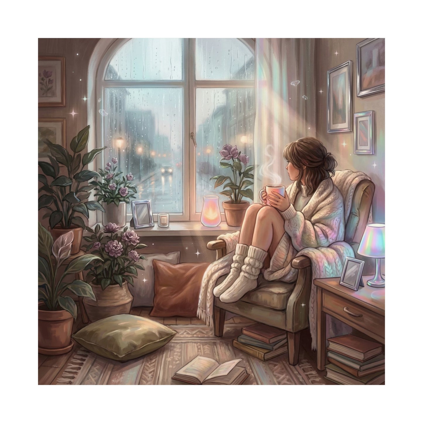 Cozy Rainy Day - Matte Vertical Art Print