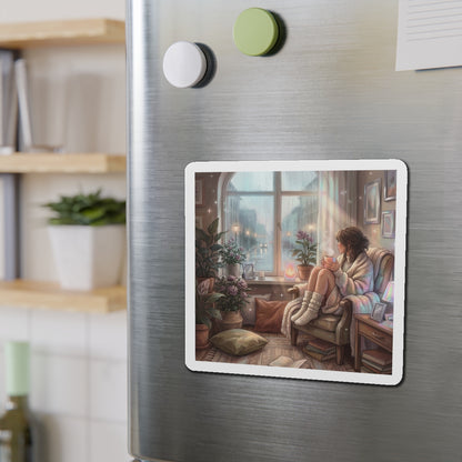 Cozy Rainy Day - Die-Cut Magnets