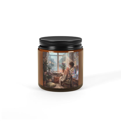 Cozy Rainy Day- Amber Jar Soy Scented Candle