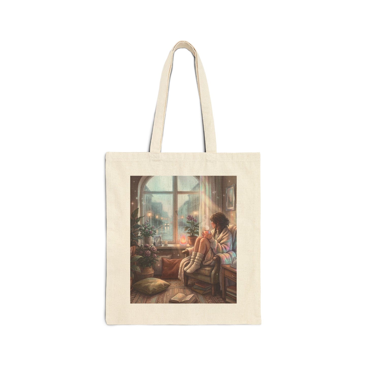 Cozy Rainy Day - Canvas Tote Bag